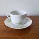 Tea cup and saucer in Limoges porcelain, Edith du Tertre design.