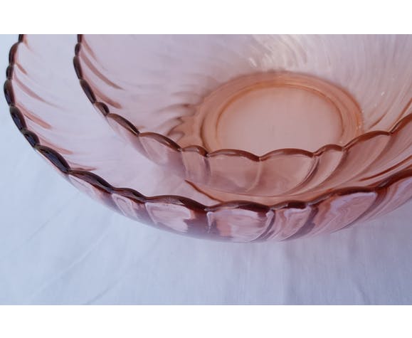 Pink glass bowls