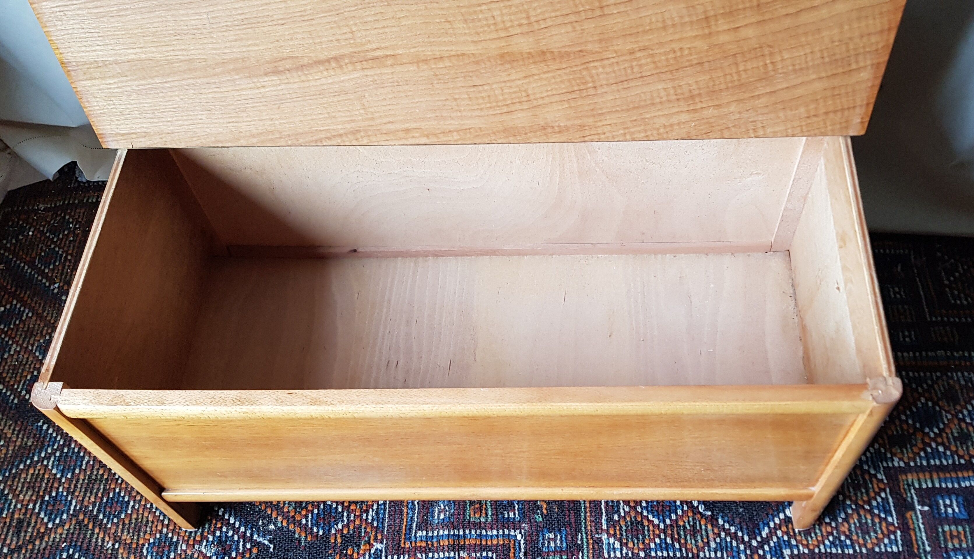 Toy box, 60's light wooden bench