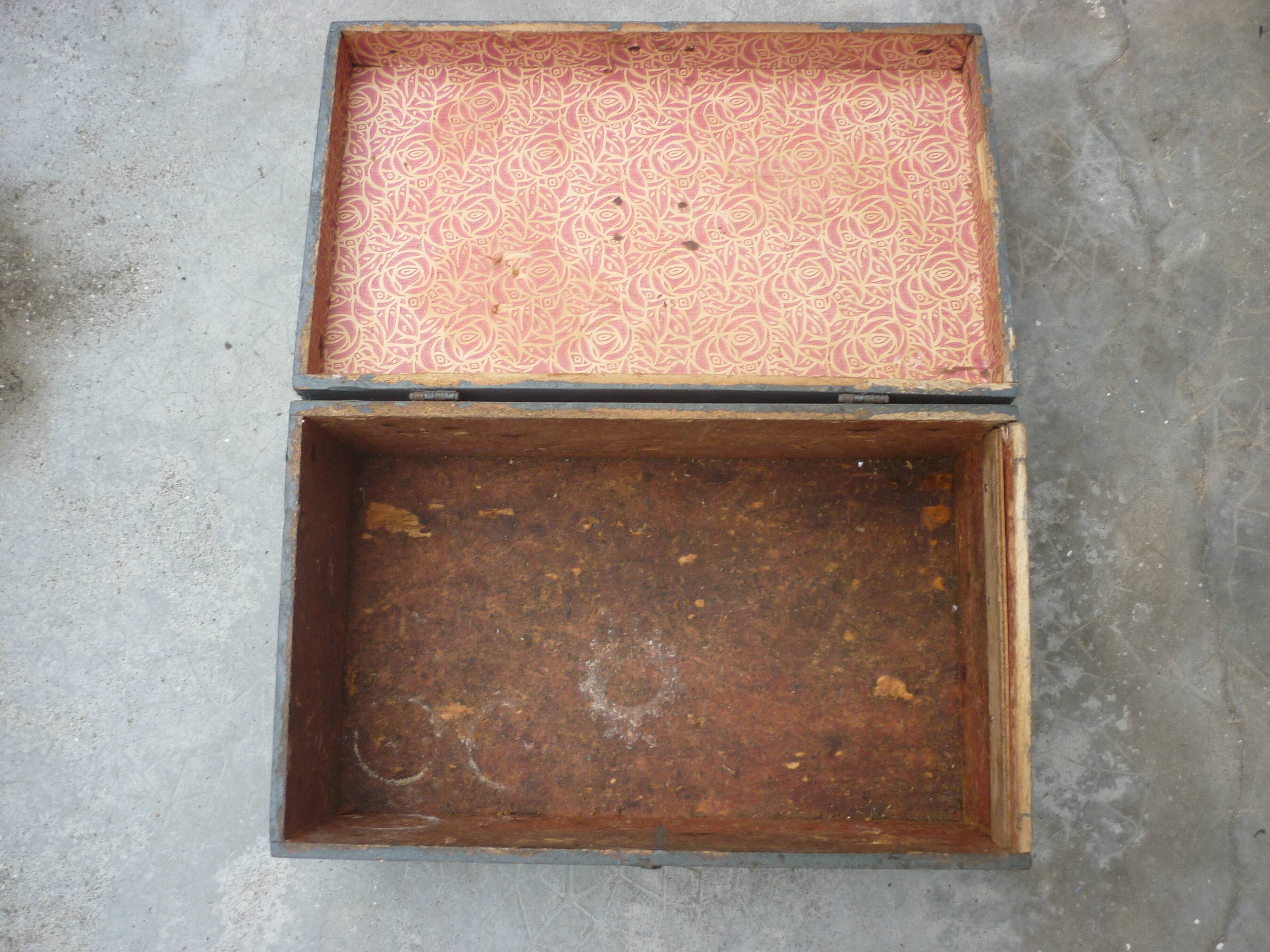 Wooden crate painted in grey