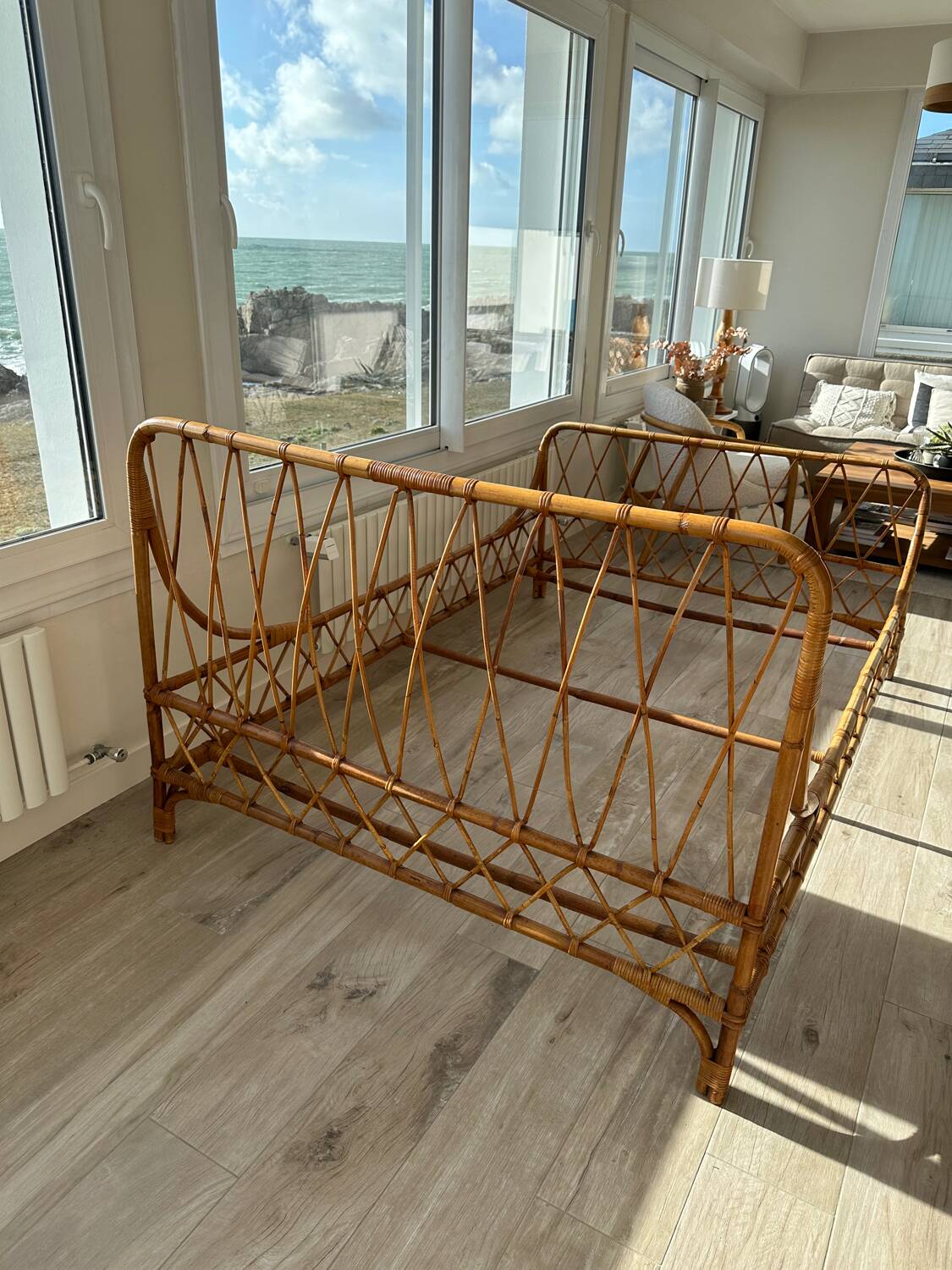 Bamboo and rattan bed