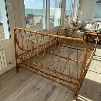 Bamboo and rattan bed
