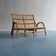 Mid-century rattan & bamboo two-seater lounge sofa