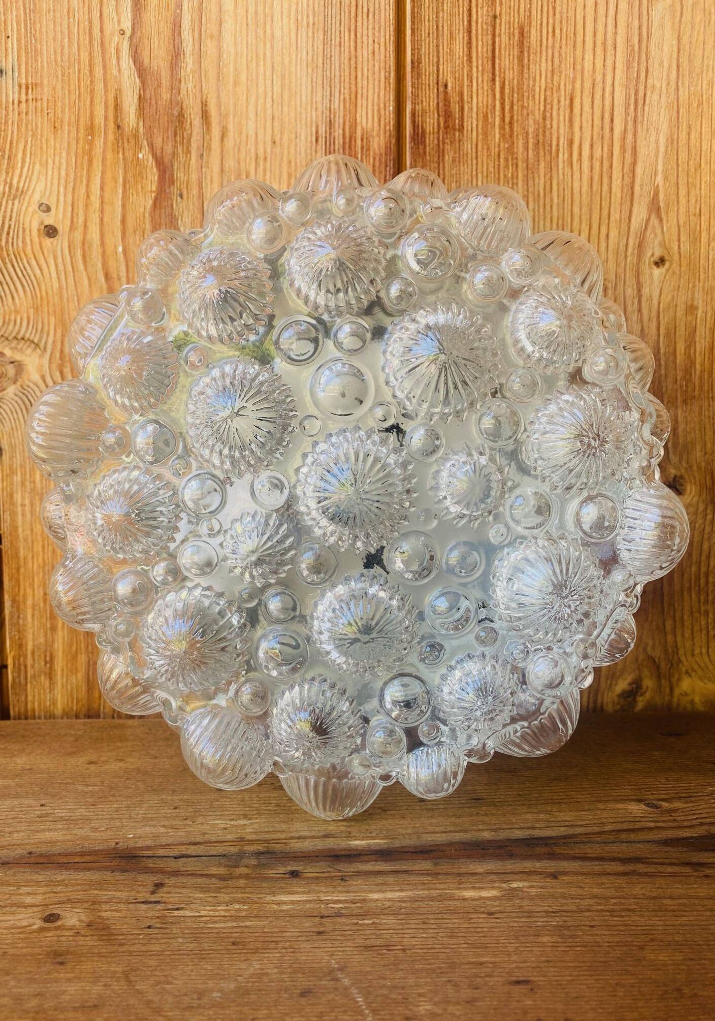 Vintage 1960s bubble glass ceiling light.