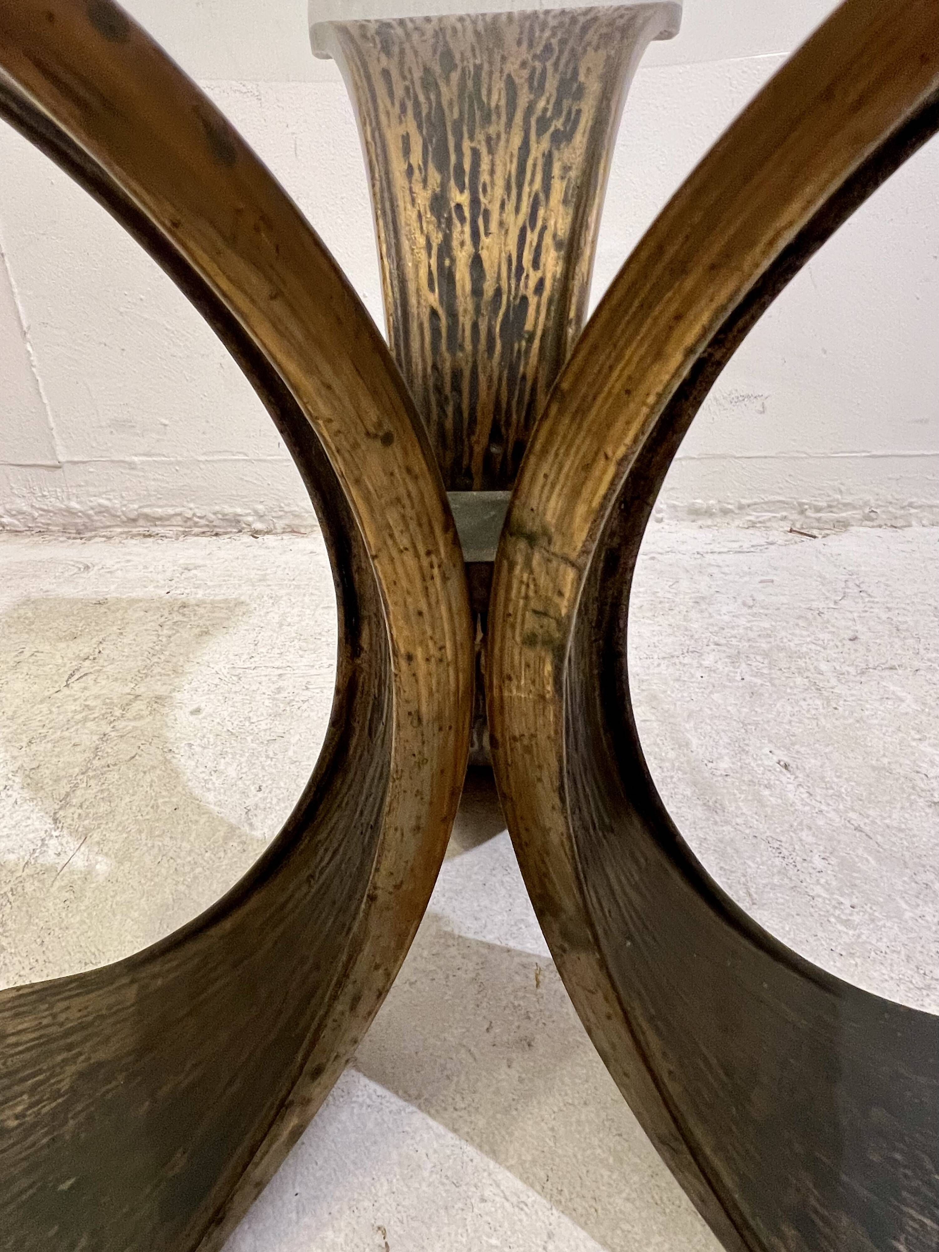 Mid-Century Glass And Bronze Coffee Table, 1960s