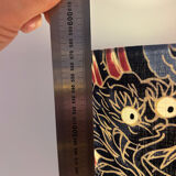 Vase en céramique ouest-allemande recyclé en lampe de table avec abat-jour japonais.