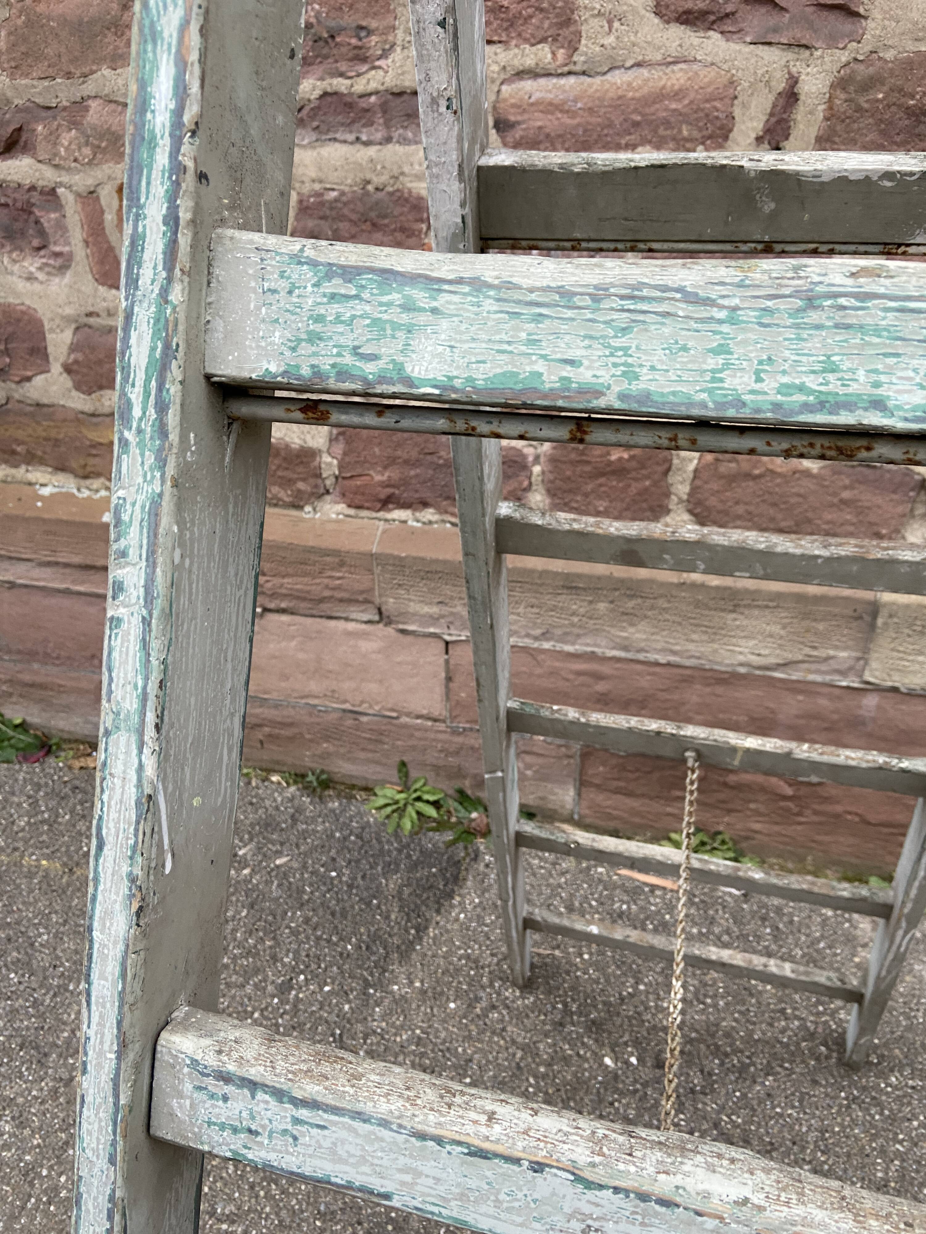 Large vintage ladder painter's stepladder 1950 vintage step ladder