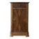 Antique bedside table in wood and grey marble, old brown.