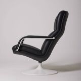 Geoffrey Harcourt black leather armchair