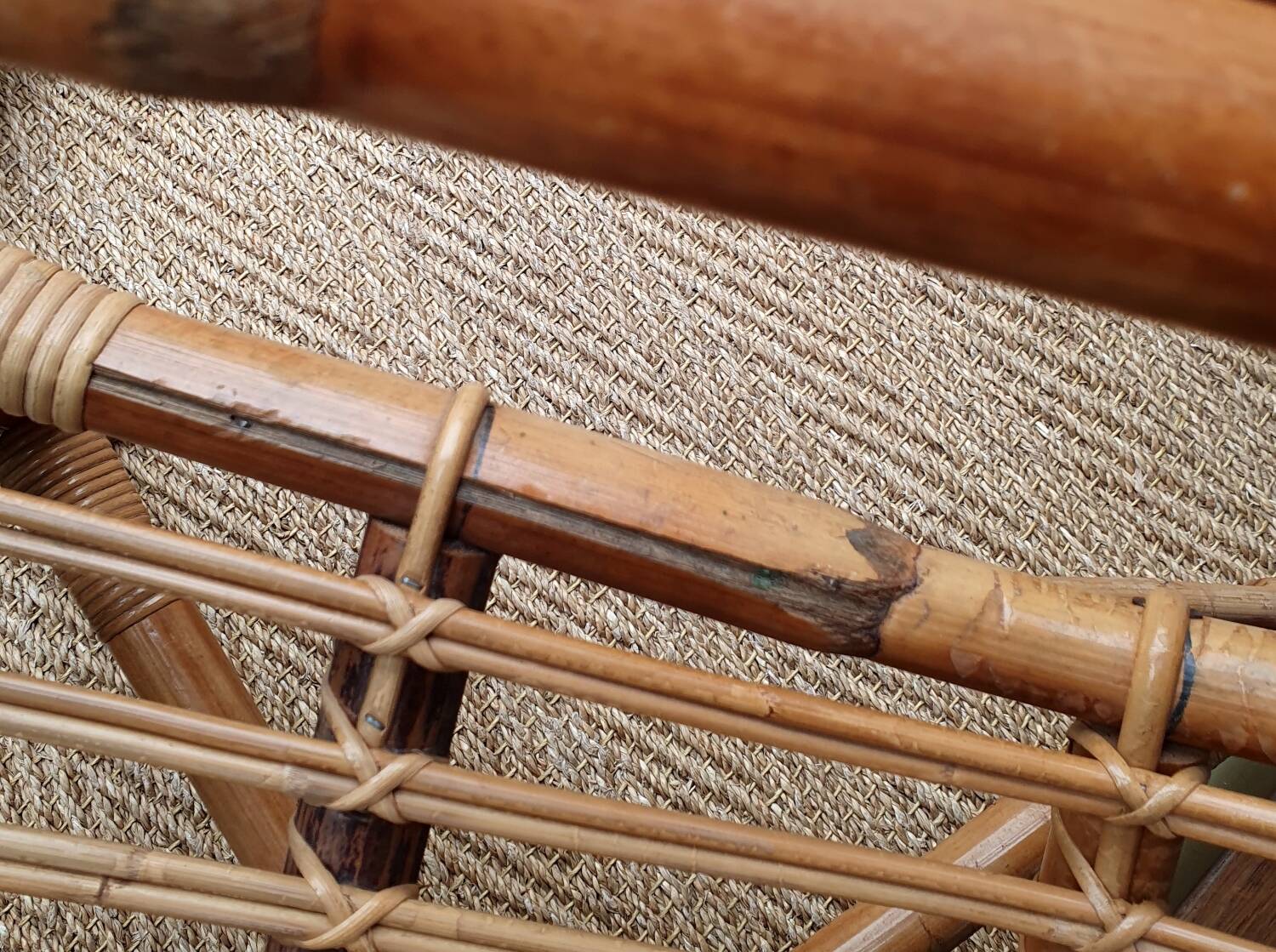 Pair of rattan armchairs