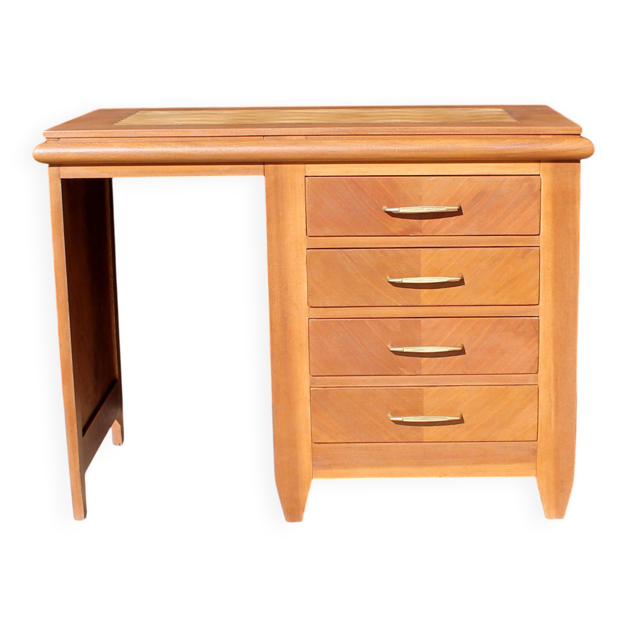 Small vintage desk in sapelli wood.