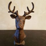 Pair of deer head andirons