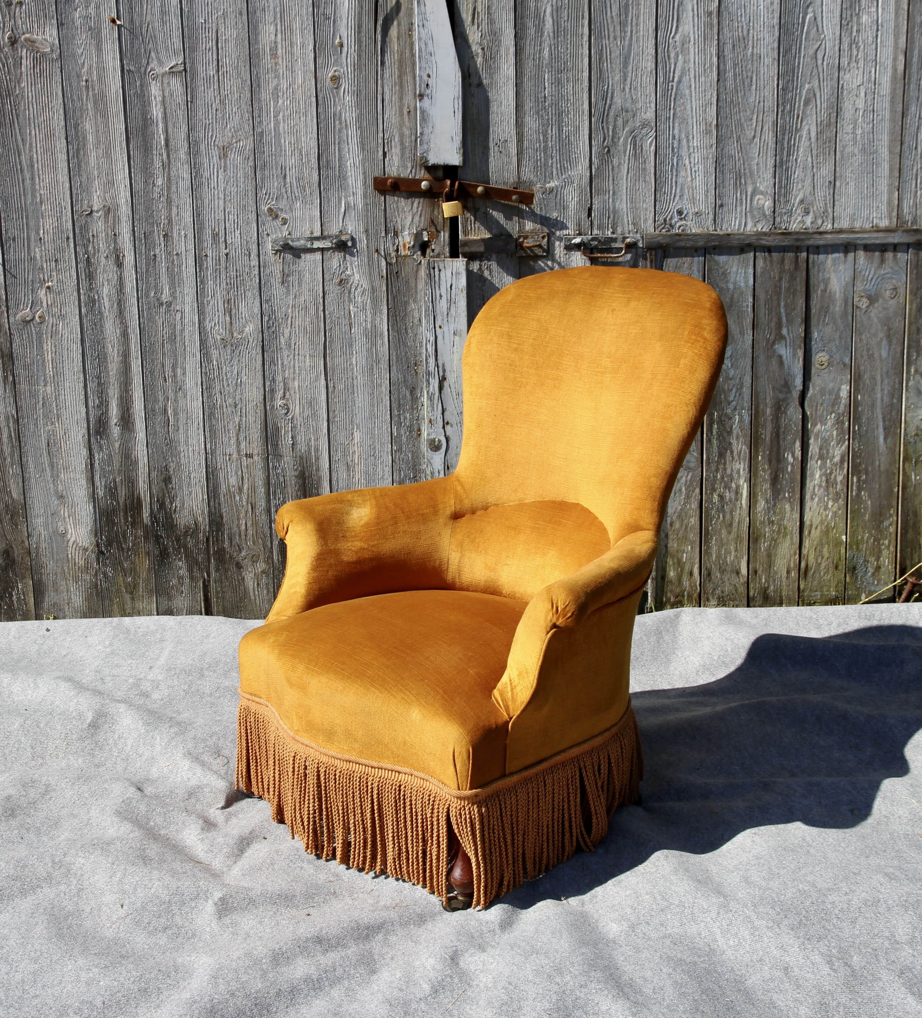 Velvet armchair, 20th century