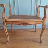 Louis XV style caned bench