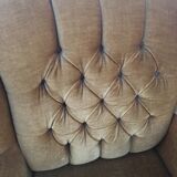 Pair of upholstered velvet armchairs