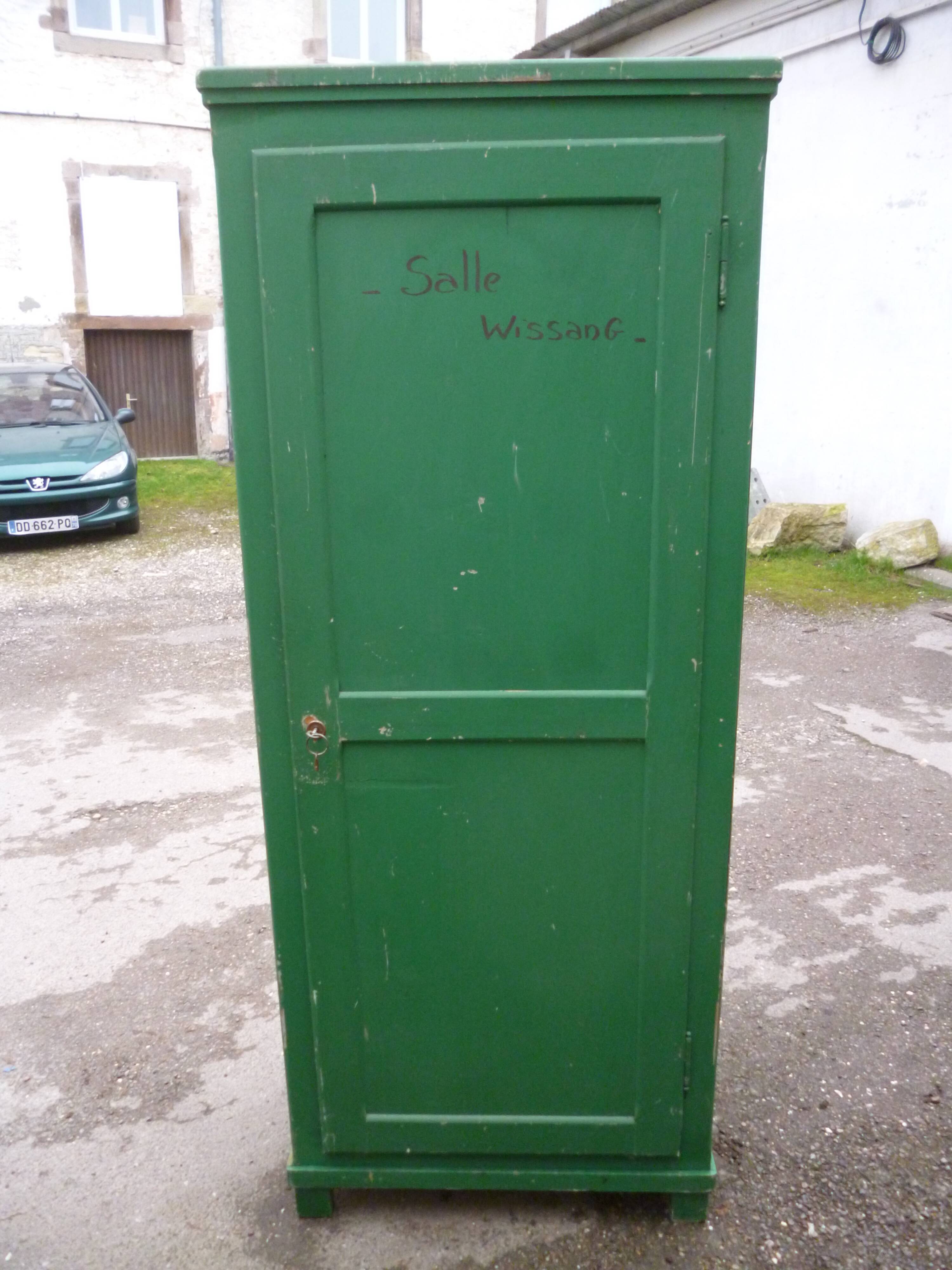 Cabinet 1 door in old fir green patina