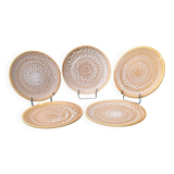 Lot de 5 assiettes à dessert Niderviller 1950