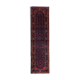 Long Vintage Persian Hamadan Rug, Traditional Oriental Blue Wool Runner 117x425cm