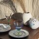 Set of 4 large blue and green glasses H14 D10