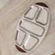 Plateau inox 18/10 poignées en bois multi compartiment Vintage