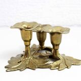 Brass flower candle holder