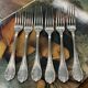 Set of 6 silver metal forks from Christofle