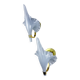 Pair of "Calla Lily" leaf-shaped wall sconces, Murano glass & gilt brass, circa 1970, Italy