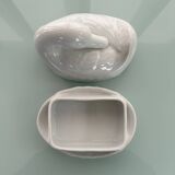 Beurrier cygne en porcelaine
