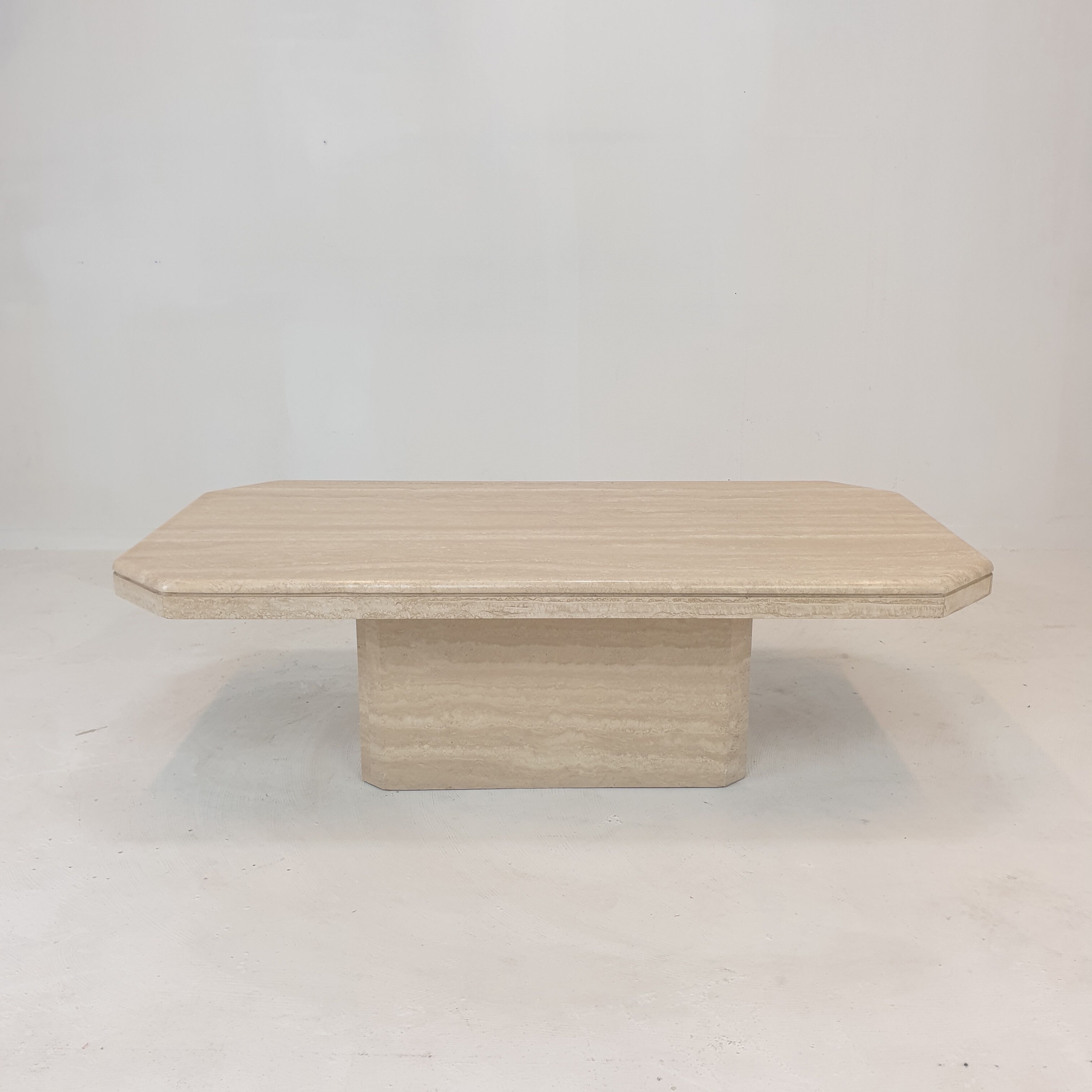 Italian travertine coffee table, 1980's