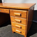 Oak desk 8 drawers double boxes 1950