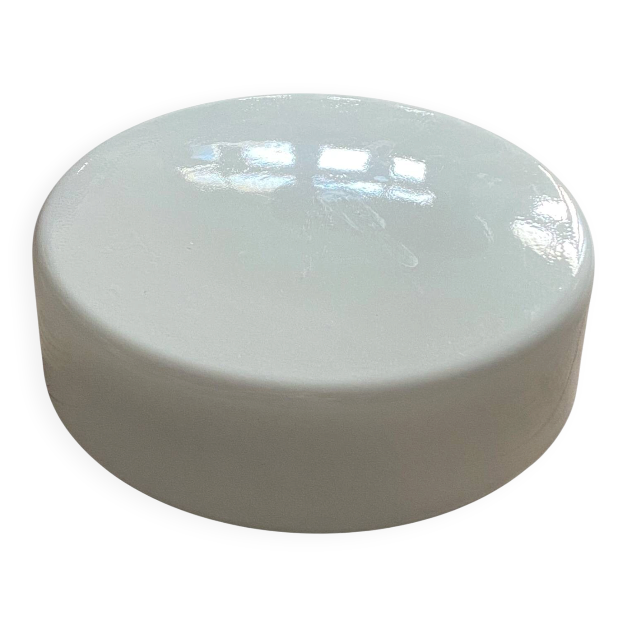 Large wall lamp with white opaline glass, vintage ceiling light, 26 cm.