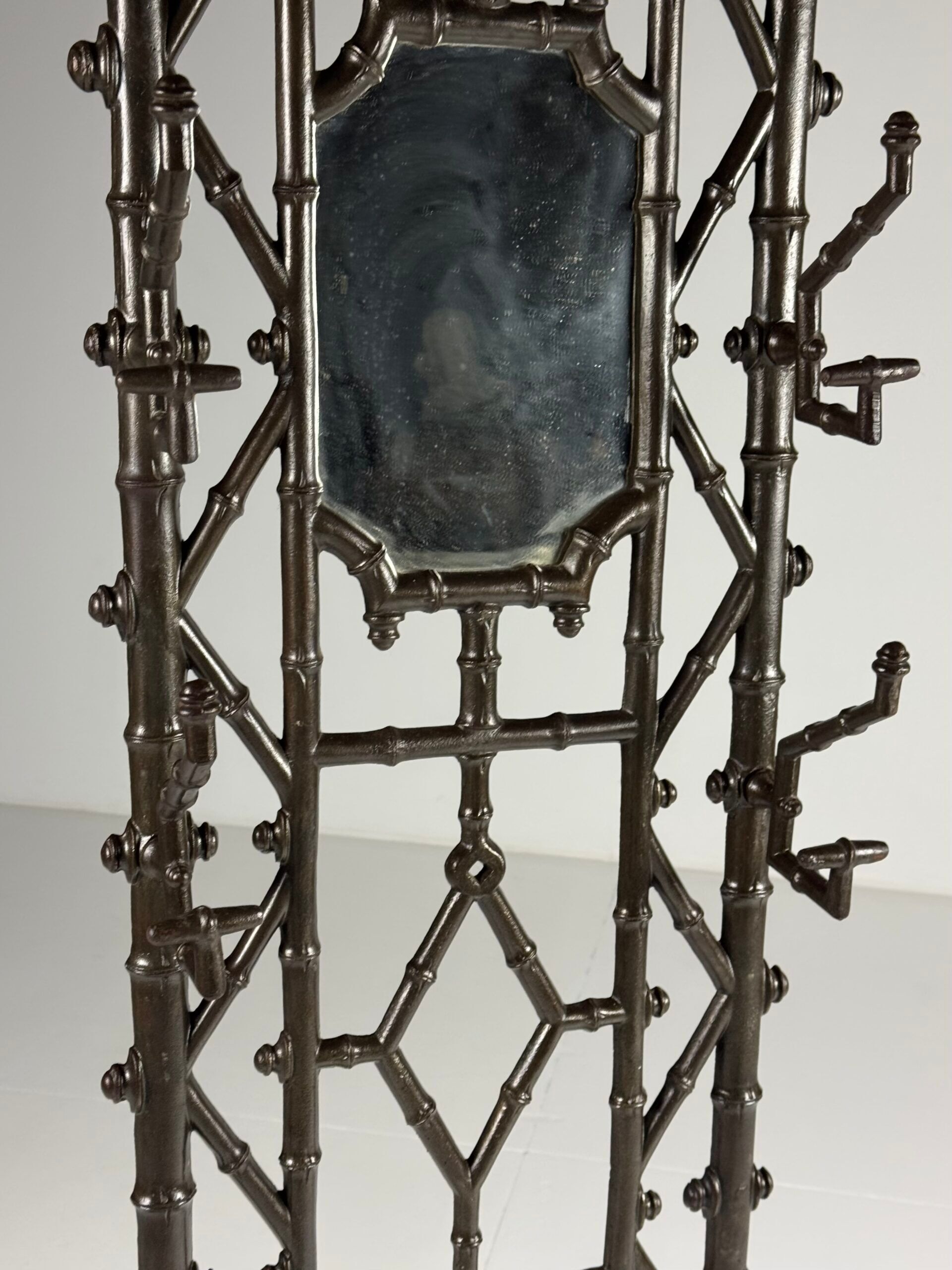 Faux bamboo coat rack cast iron ca. 1890
