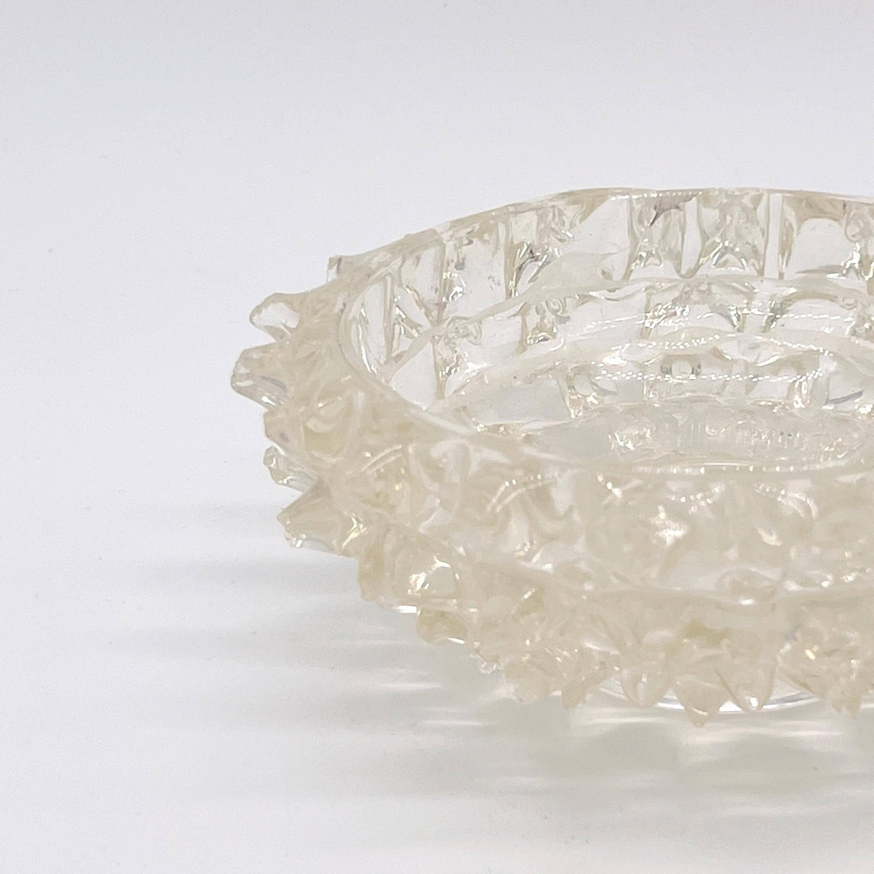 Vintage Italian Seguso "Rostrato" Small Decorative Bowl in Clear Murano Glass