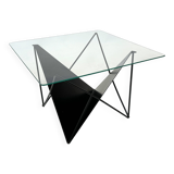 Vintage coffee table steel wire  eclectic 80s design