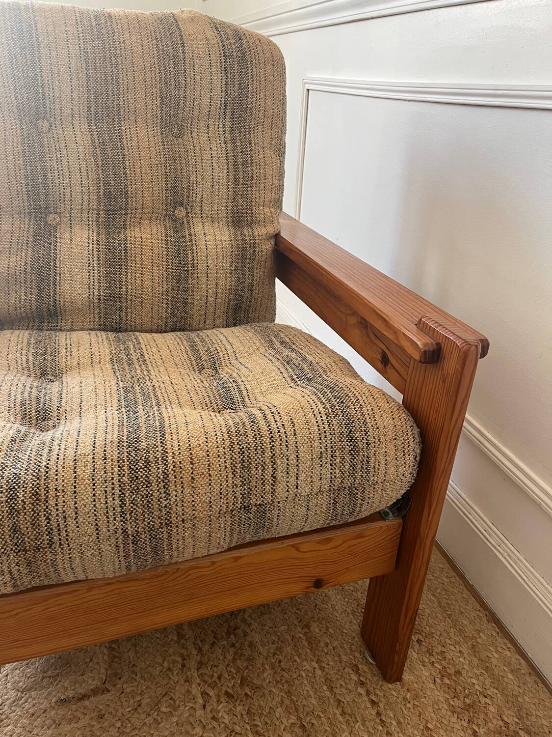 Fauteuil en pin vintage 70/80