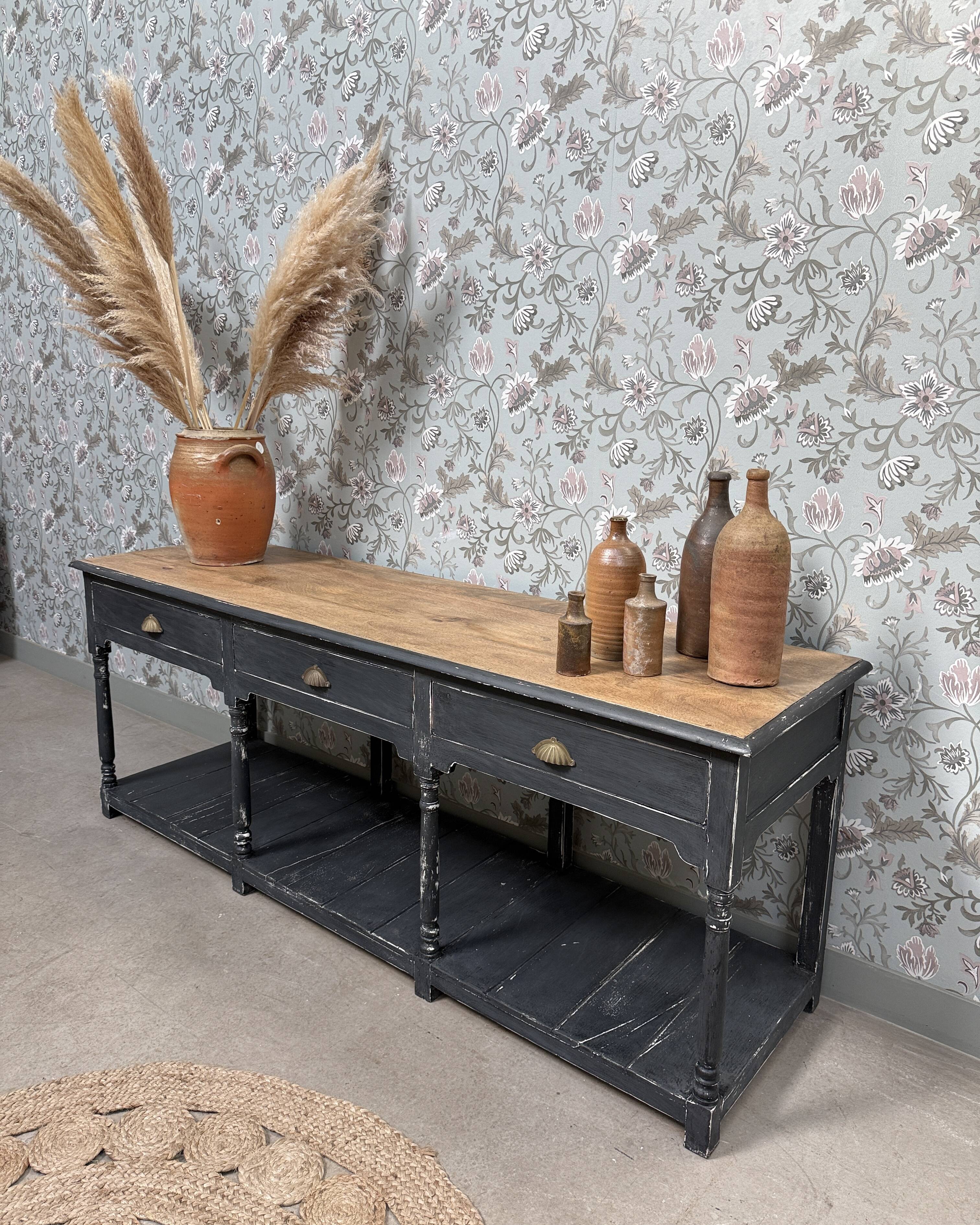 Large patinated draper's table (renovated)