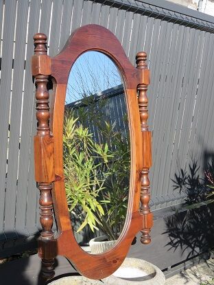 Wooden mirror oval 120x70cm