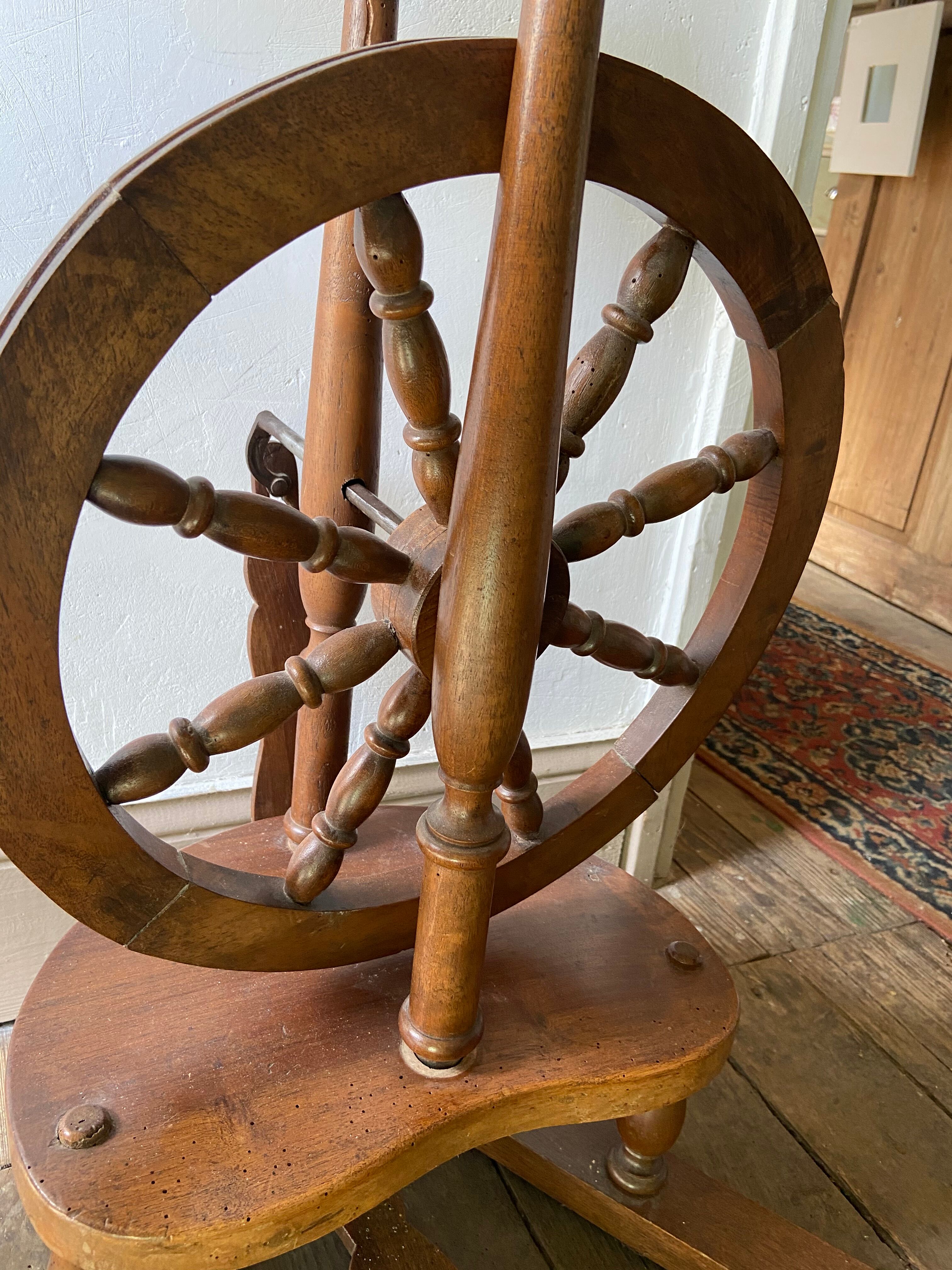 Wooden spinning wheel
