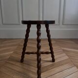 Tabouret tripode brutaliste dans le goût de Charles Dudouyt