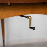 Table à manger réglable avec scène parisienne graphique, des années 1950