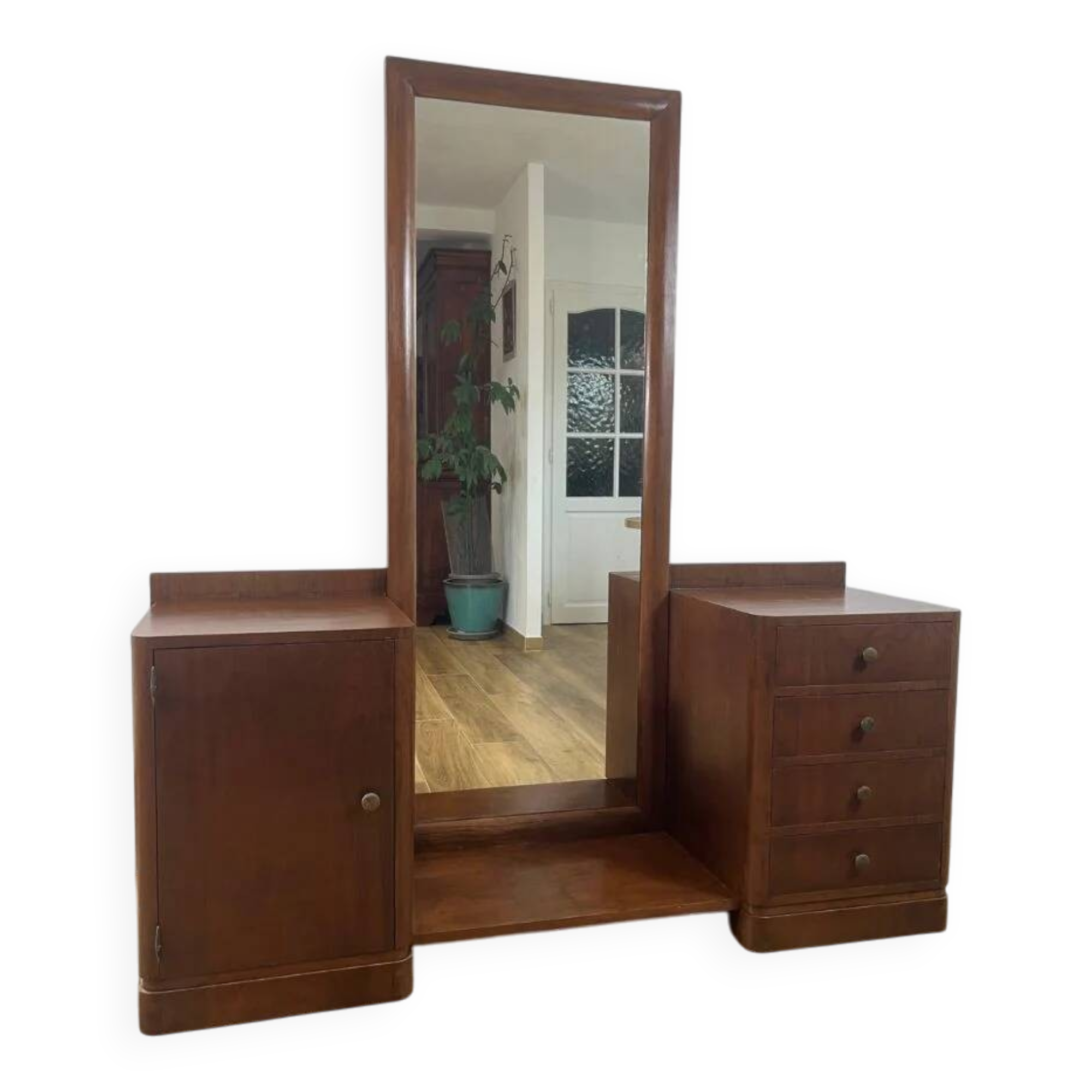 Dressing table - Walnut veneer entryway cabinet, 1940