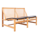 Scandinavian bench in oak, rattan and leather - RUD THYGESEN - 1970