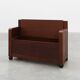Modernist Art Deco bench with lift-top storage seat in solid oak, Belgium