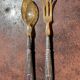 Antique Art Deco Salad Cutlery - Silver-Plated Handles