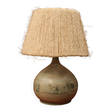 Lampe en céramique Jacques Blin modèle aux oiseaux