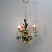 Lampe suspendue en métal. 3 lumières. Vintage des années 1960.