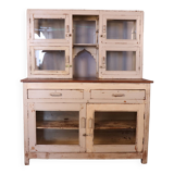 Merchant counter in Burmese teak with original white patina