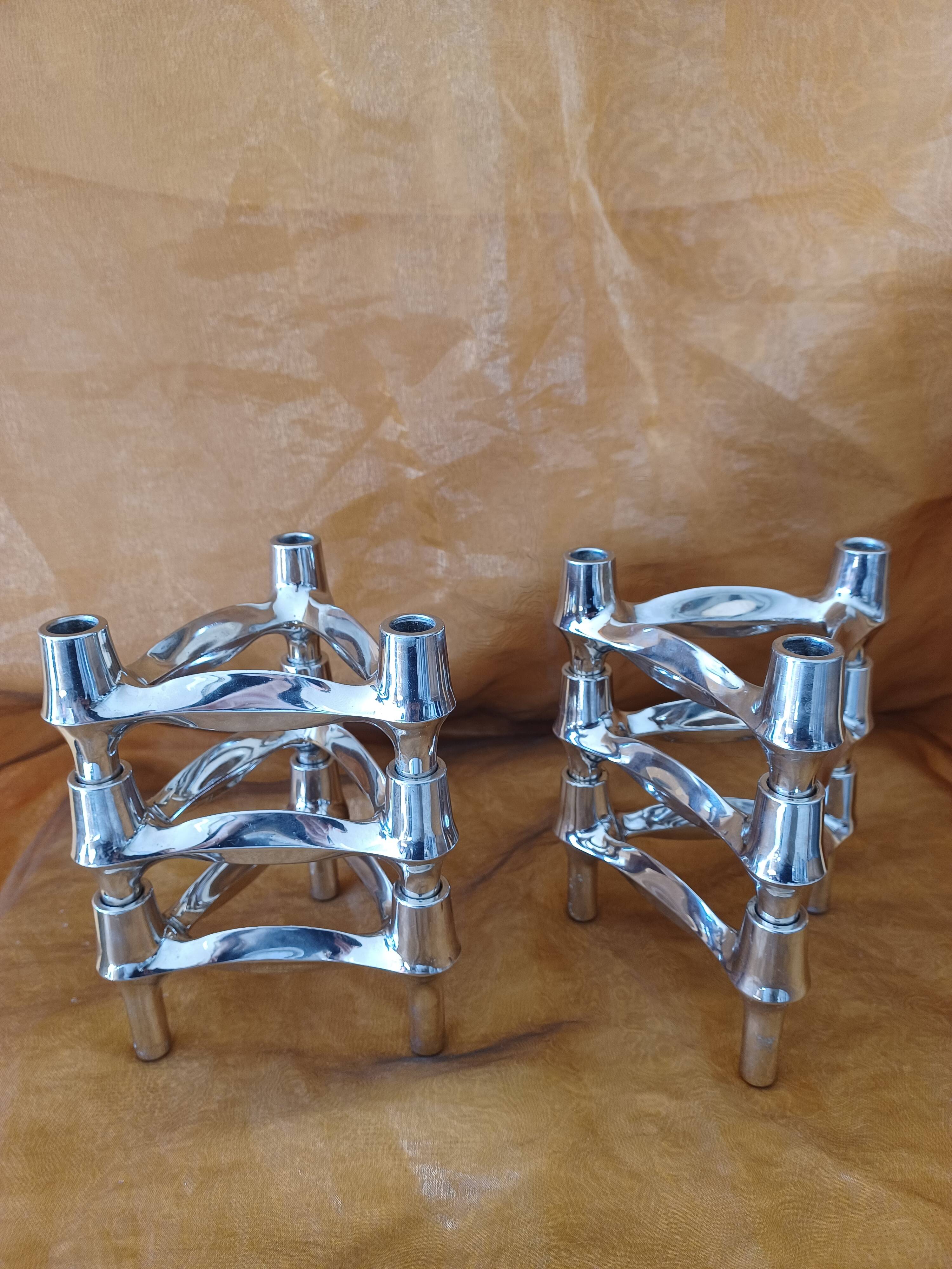 Nagel/stoff modular candle holders (6) vintage
