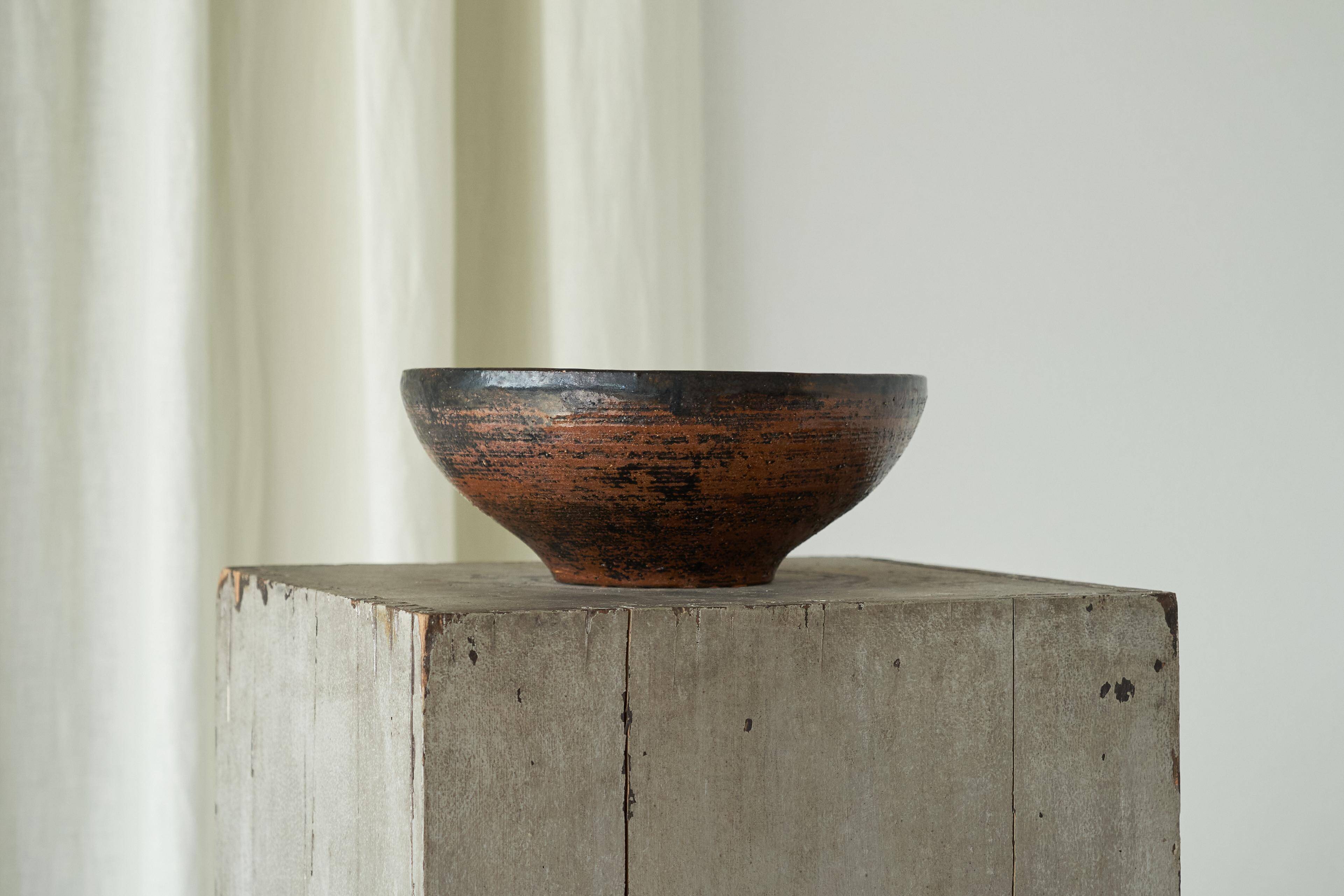 Large Studio Pottery Bowl Mid Century 1960s