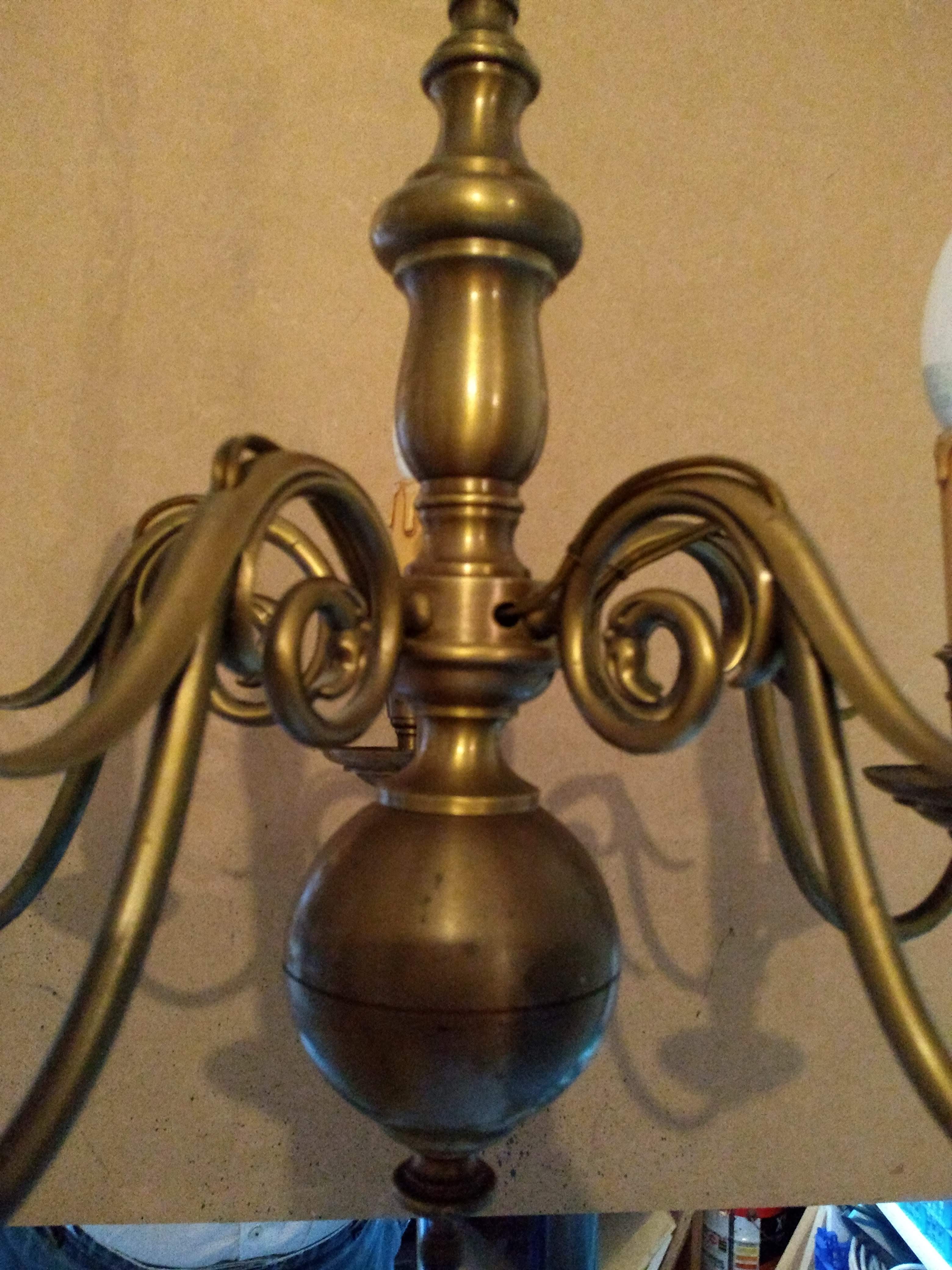 5-pointed gilded bronze chandelier